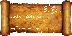 Becher Zsóka névjegykártya